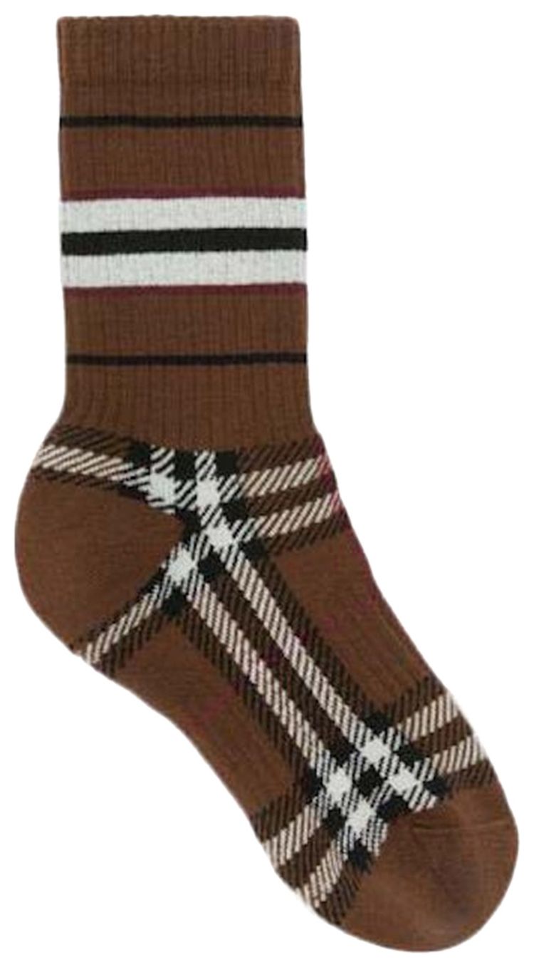 Burberry Check Socks Brown