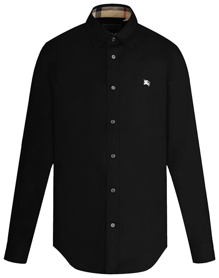 Burberry Stretch Cotton Poplin Shirt Black