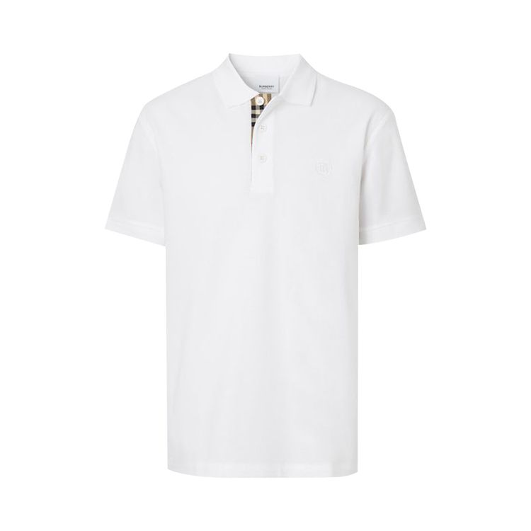 Burberry Monogram Motif Cotton Pique Polo WhiteArchive Beige