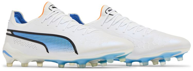Puma King Ultimate FG AG White Blue Glimmer