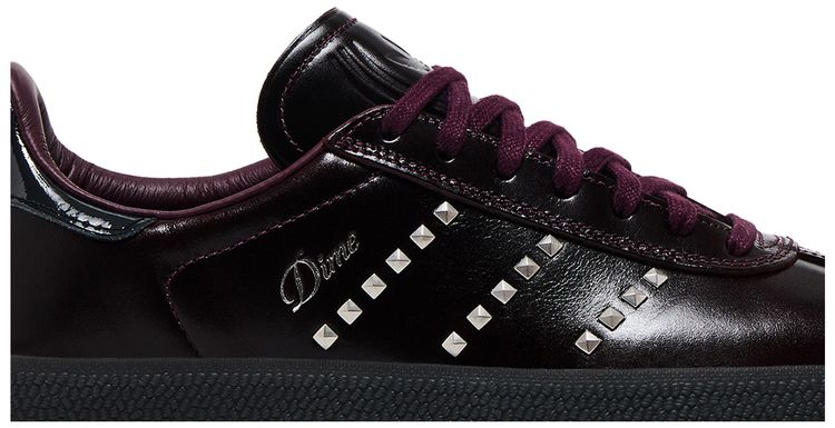 Dime x adidas Gazelle ADV Maroon Silver Metallic Studs