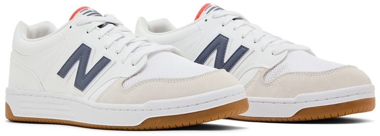 New Balance 480 White Dark Arctic Grey Gulf Red