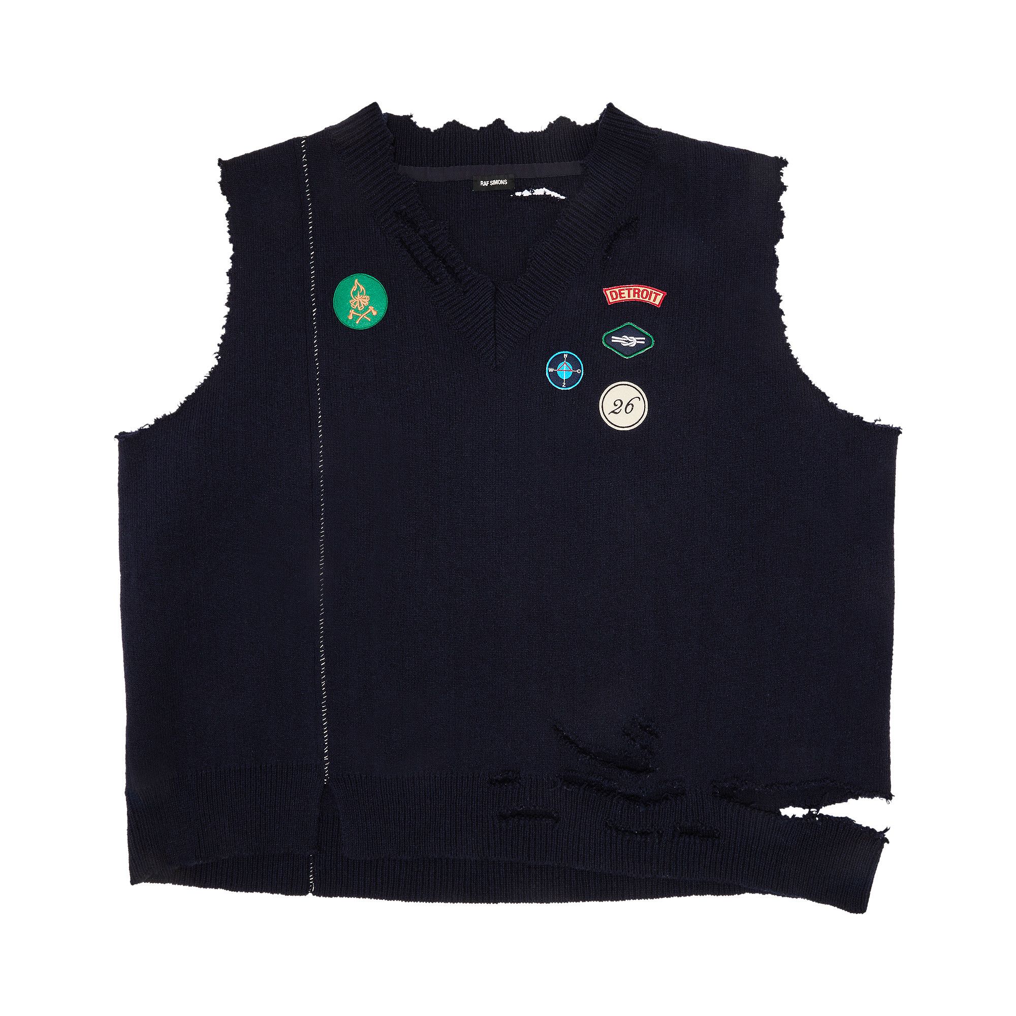 Buy Pre-Owned Raf Simons Destroyed Oversized Boy Scout Vest