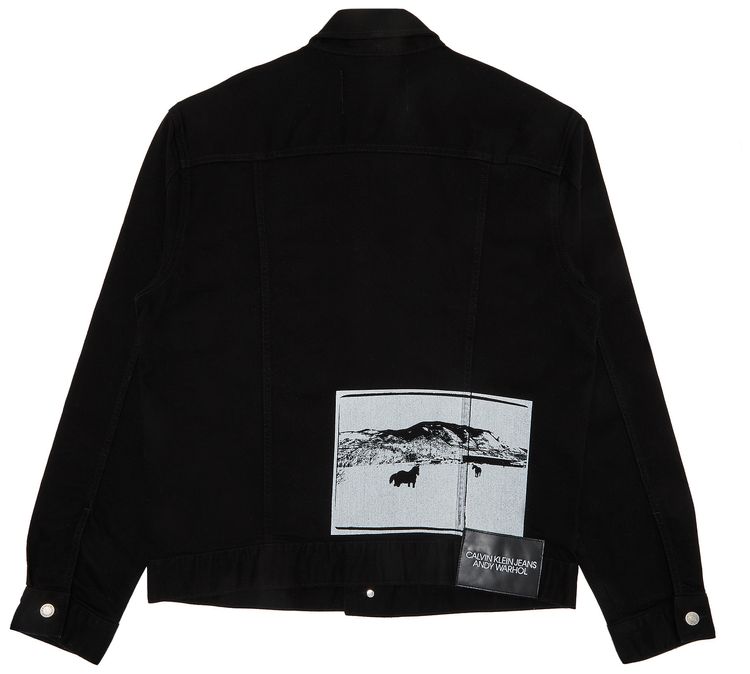 Pre Owned Calvin Klein Andy Warhol Denim Jacket Black
