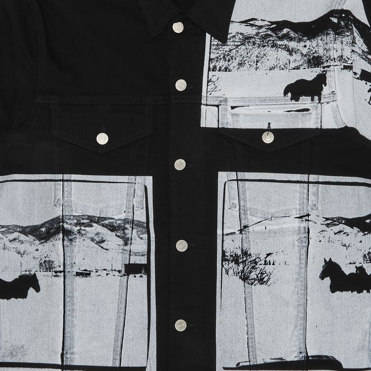 Pre Owned Calvin Klein Andy Warhol Denim Jacket Black