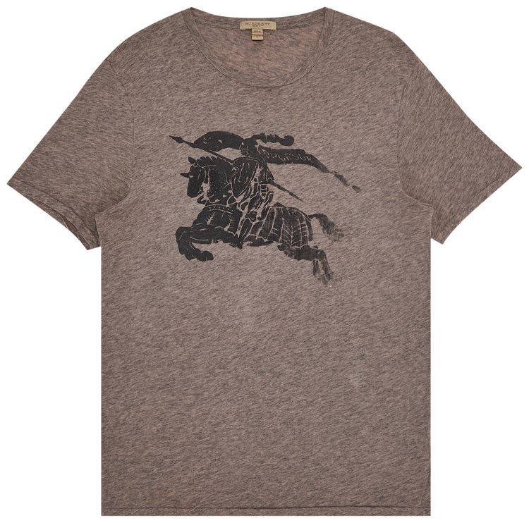 Vintage Burberry Equestrian Knight Device Tee Grey Melange