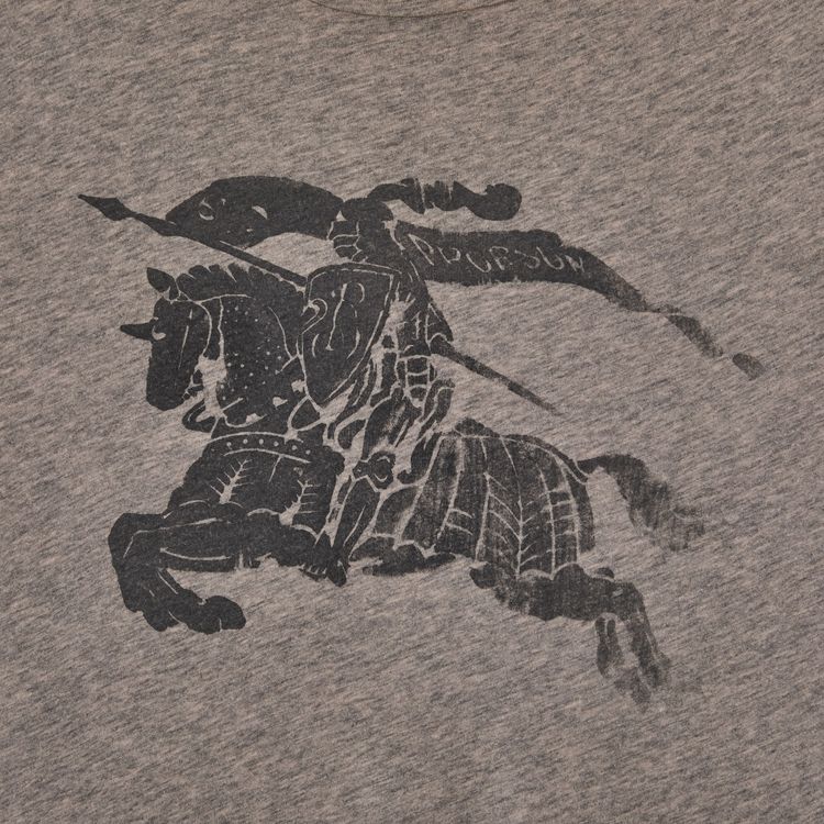 Vintage Burberry Equestrian Knight Device Tee Grey Melange