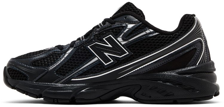 New Balance 740 Big Kid Wide Black Silver Metallic