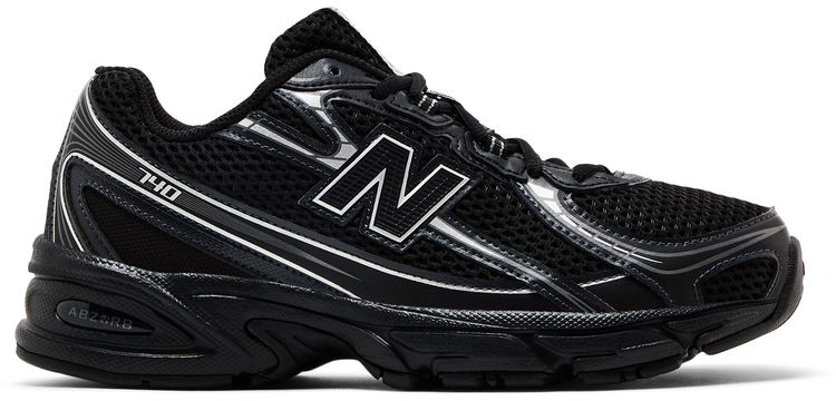 New Balance 740 Big Kid Wide Black Silver Metallic