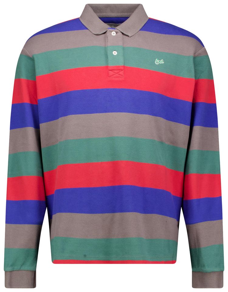 ERL Striped Long Sleeve Polo Multicolor