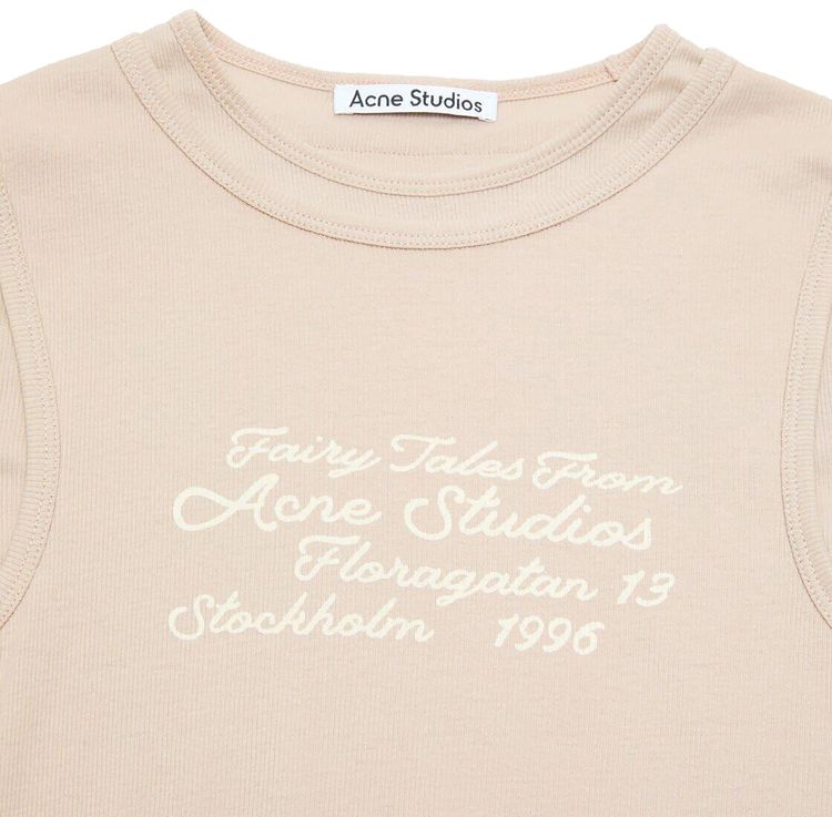 Acne Studios Long Sleeve Layered Logo T Shirt Oatmeal Beige
