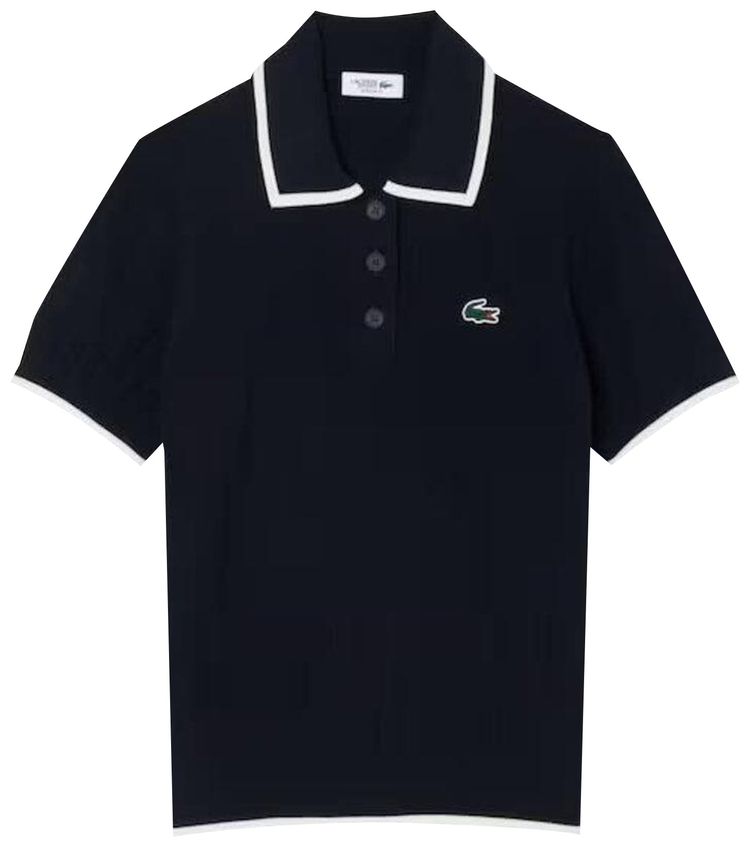 Lacoste Short Sleeve Polo Collar Golf Sweater Navy BlueFlour