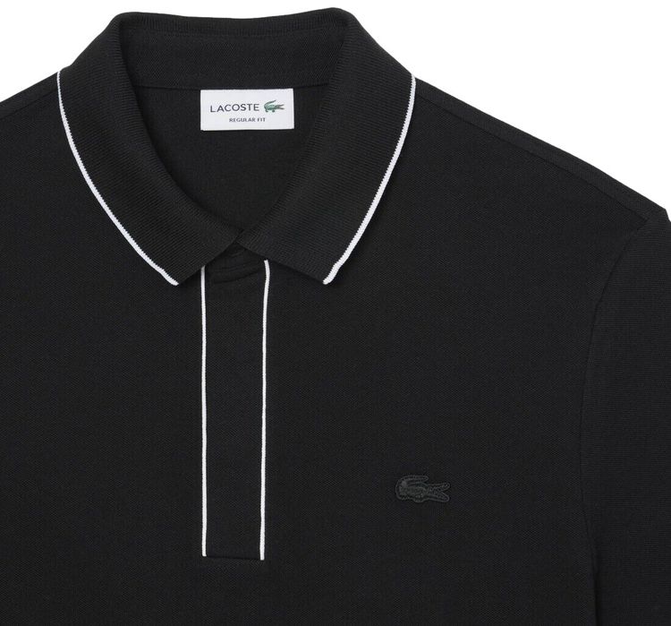 Lacoste Regular Fit Paris Stretch Pique Polo Shirt Black