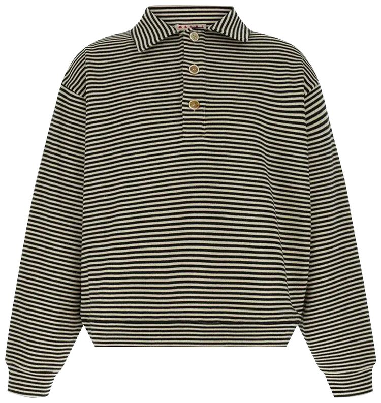 Marni Knitted Polo Roundneck Sweater Black