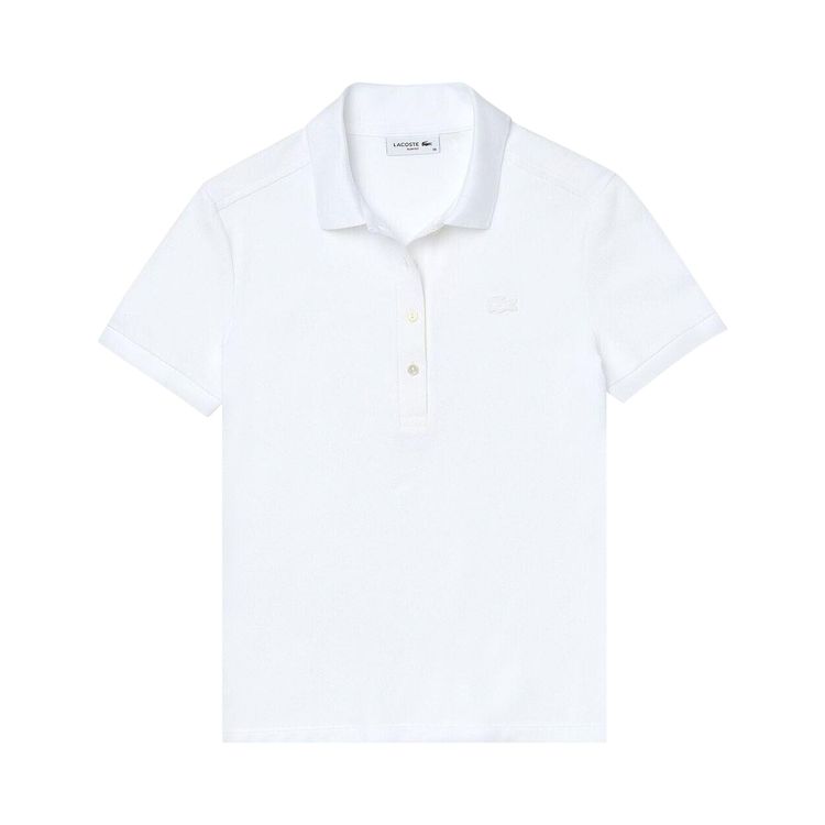 Lacoste Slim Fit Stretch Mini Pique Polo Shirt White