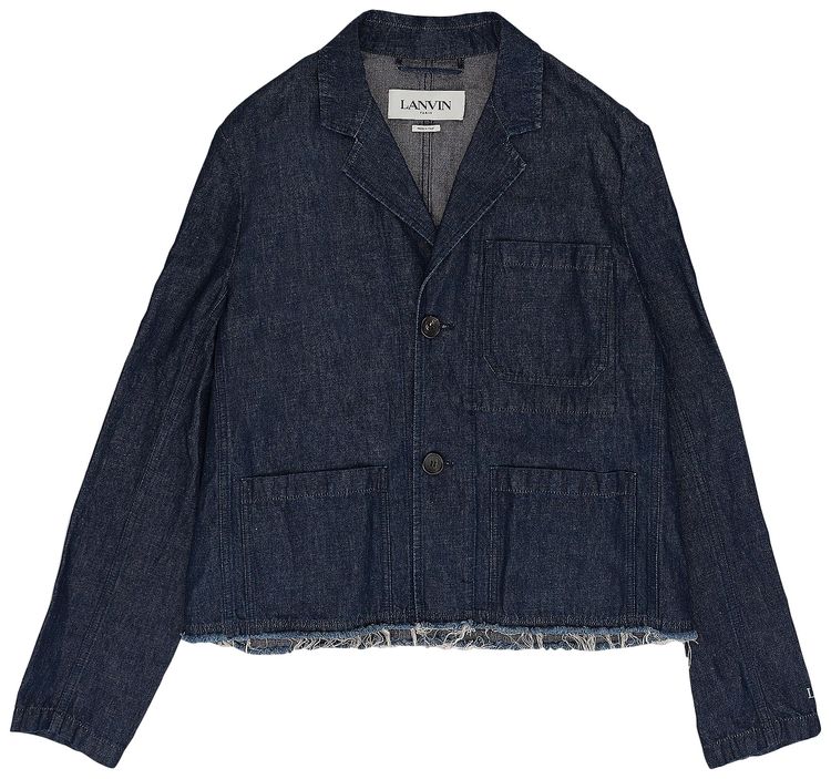 Lanvin Patch Pocket Denim Jacket Navy Blue