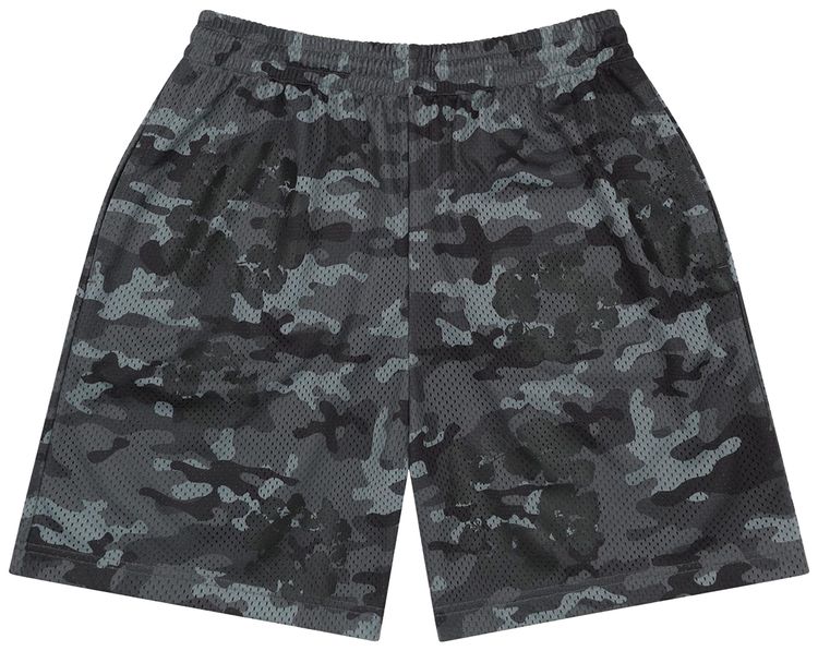 Denim Tears Camo Cotton Wreath Mesh Shorts Black