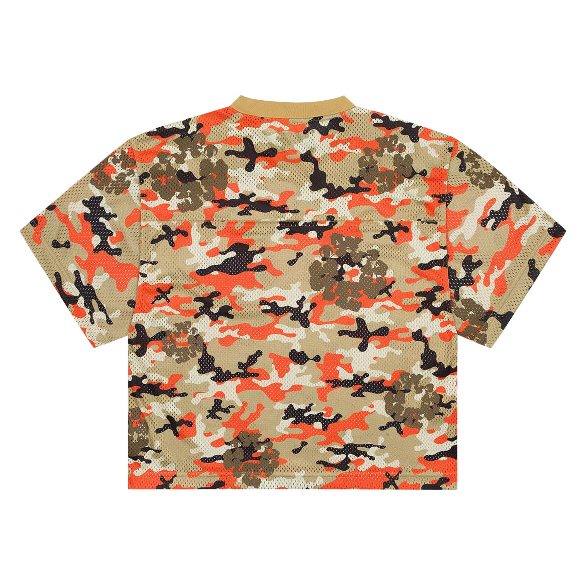 Buy Denim Tears Camo Cotton Wreath Mesh Football Top 'Brown