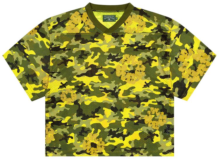 Denim Tears Camo Cotton Wreath Mesh Football Top Yellow
