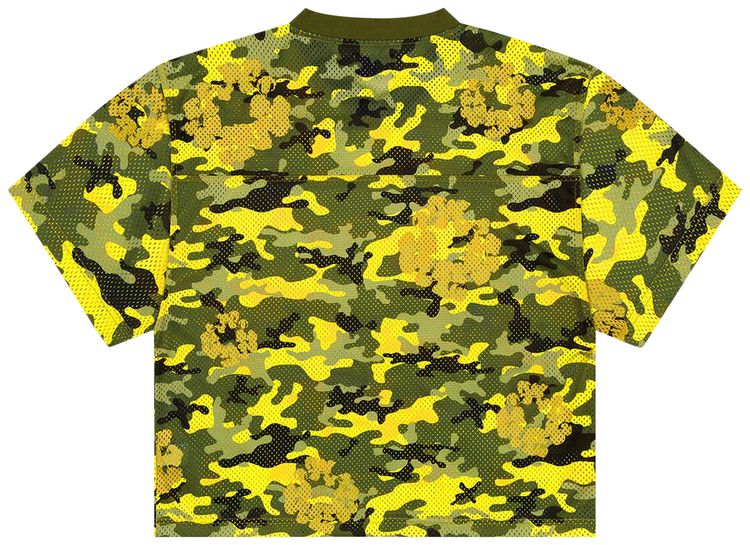 Denim Tears Camo Cotton Wreath Mesh Football Top Yellow