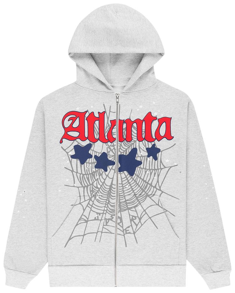 Sp5der Atlanta Full Zip Hoodie Heather Grey