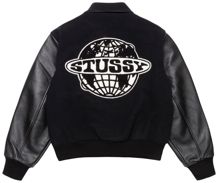 Stussy Globe Varsity Jacket Black