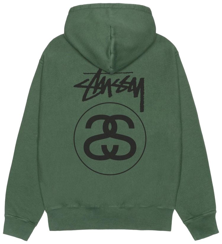 Stussy Stock Link Zip Hoodie Pigment Dyed Pine