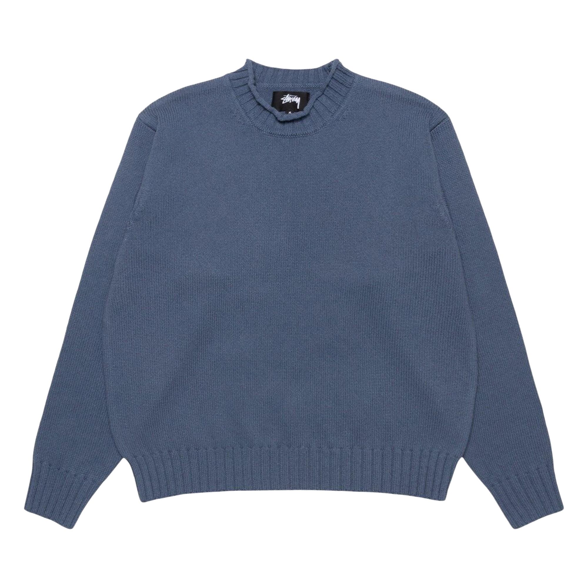 トップス STUSSY SURFMAN MOCK SWEATER m Stussy Surfman Mock Sweater Washed Blue Men's - FW25 - US