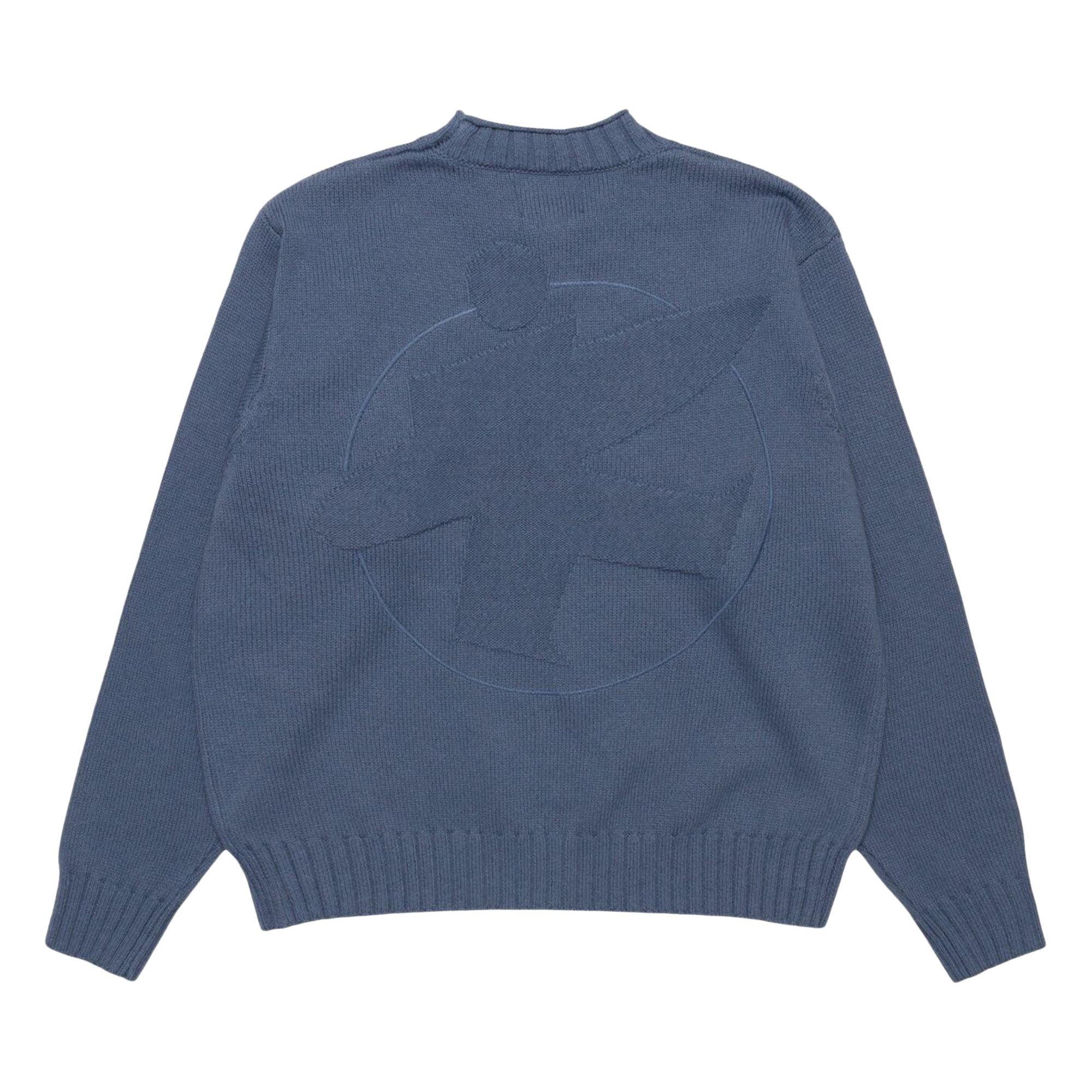トップス Stussy Surfman Icon Sweater Dusty Blue Stüssy Surfman Icon Cotton Linen Crewneck Sweater Dusty Blue