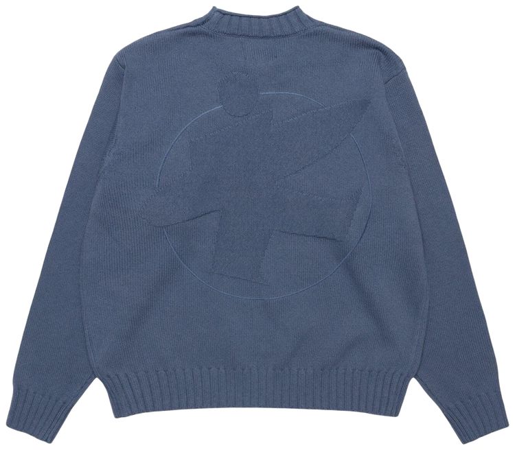 Stussy Surfman Mock Sweater Washed Blue