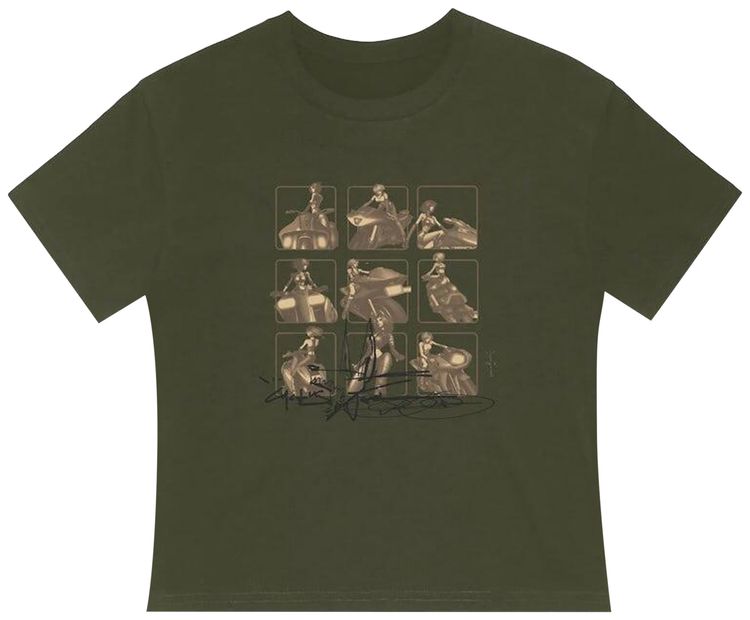 Cactus Jack by Travis Scott The Rider Babydoll Tee Olive Green