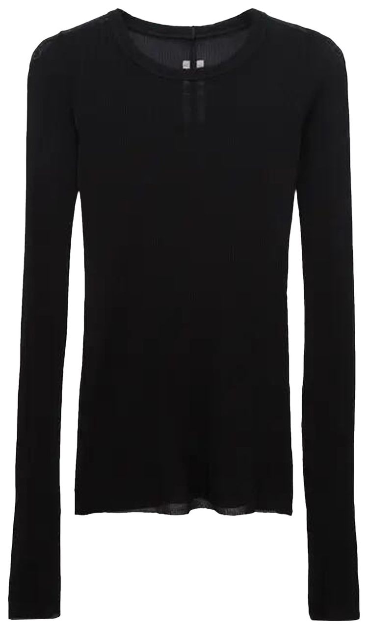 Rick Owens Rib Long Sleeve T Shirt Black