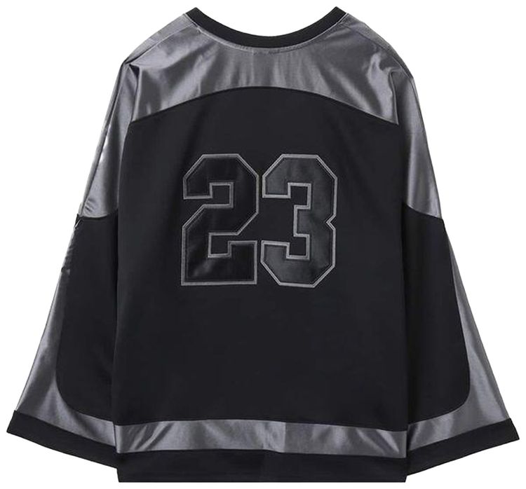 Air Jordan Brooklyn Collegiate Hockey Jersey BlackIron GreyIron Grey