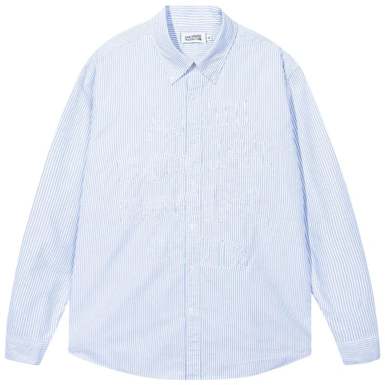 Anti Social Social Club Mind Games Oxford Shirt French Blue Stripe