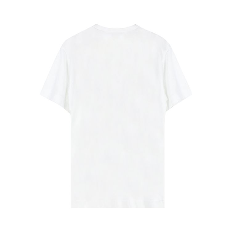 Comme des Garcons PLAY Logo Heart Print Studded Tee White