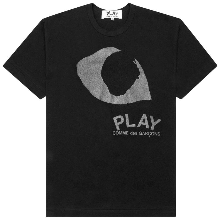 Comme des Garcons PLAY Logo Print T Shirt Black