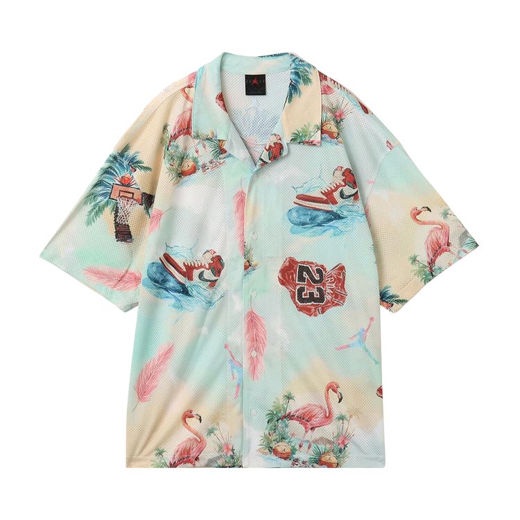 Air Jordan Jordan Printed Camp Top SailGlacier Blue