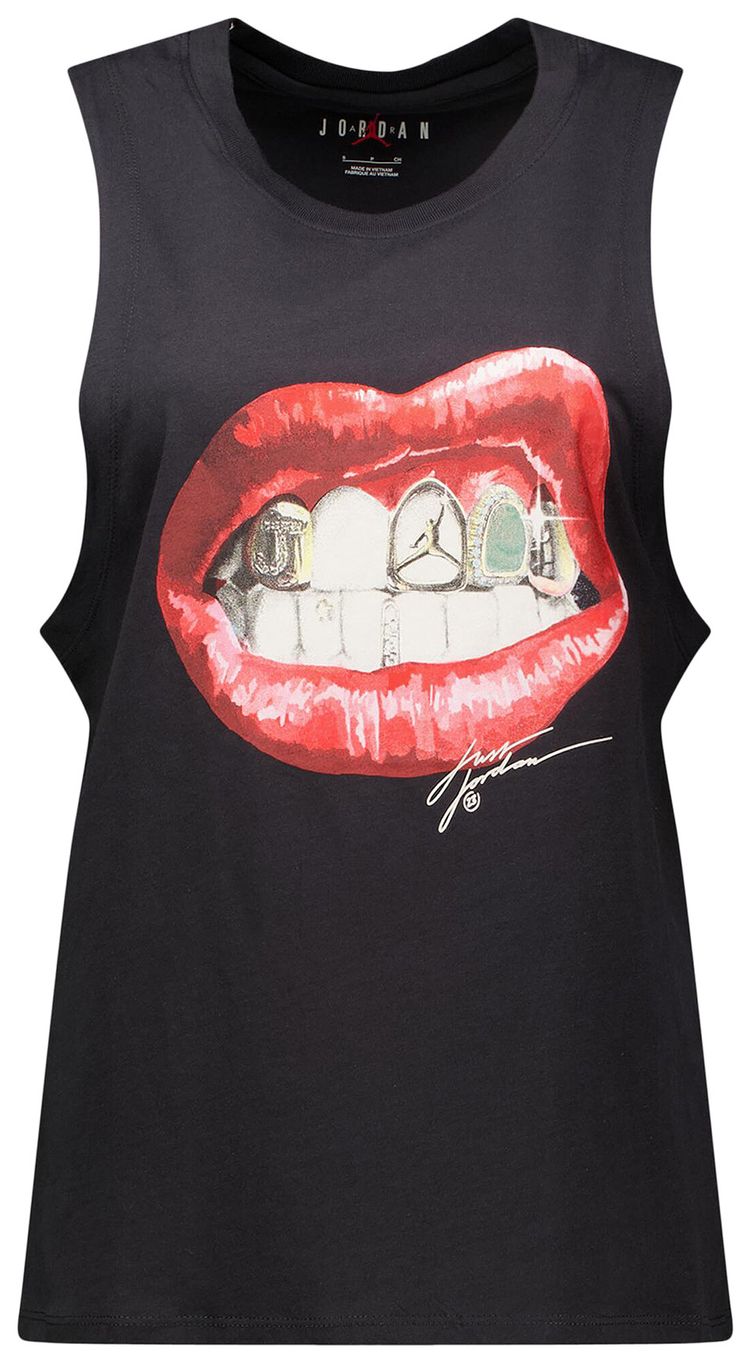 Air Jordan Flight Sleeveless Graphic T Shirt Off BlackWhite