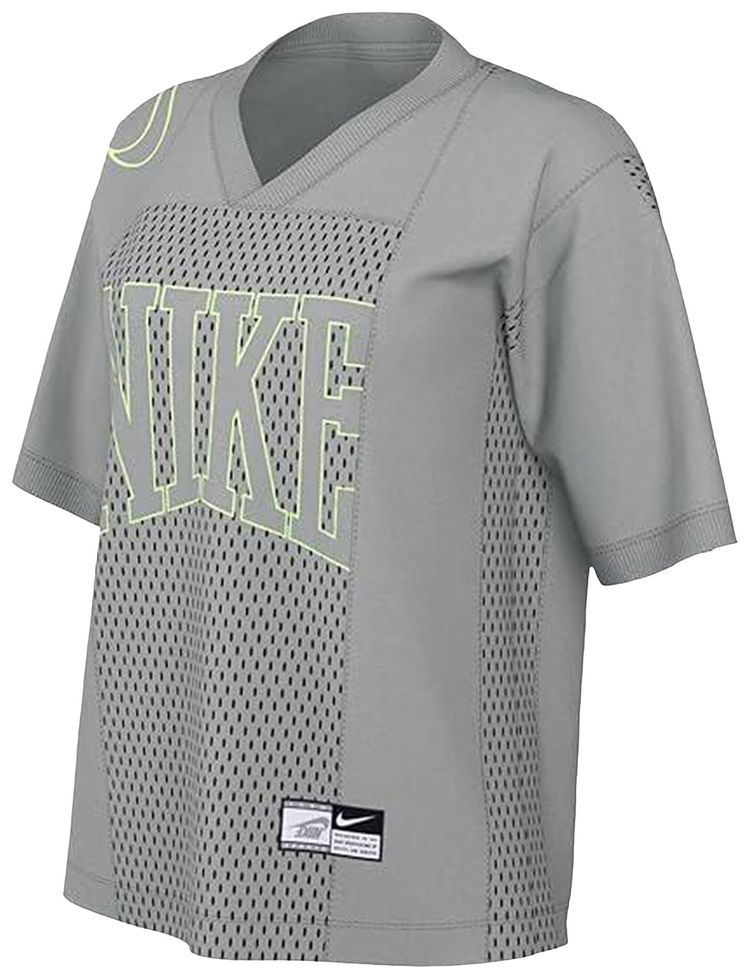 Nike Sportswear Street Oversized Short Sleeve Graphic Jersey Light Smoke GreyBarely Volt