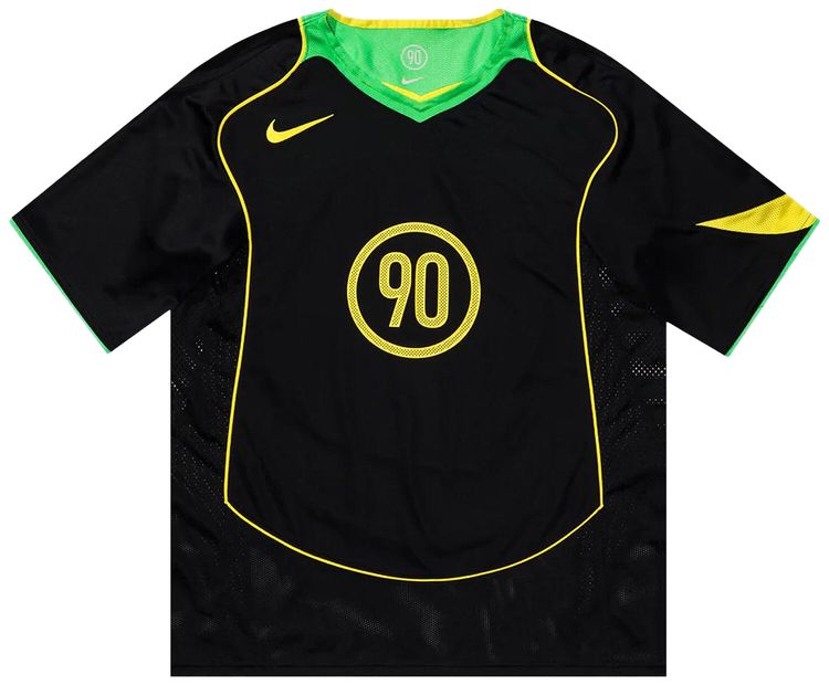 Nike T90 Dri Fit Soccer Jersey BlackGreen SparkOpti Yellow