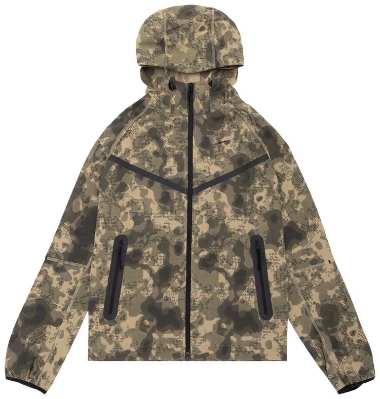 Nike Tech Dri FIT Woven Camo Windrunner Oversized Jacket Neutral OliveBlack