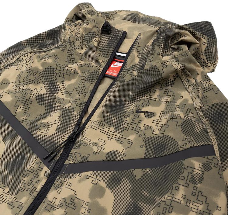 Nike Tech Dri FIT Woven Camo Windrunner Oversized Jacket Neutral OliveBlack