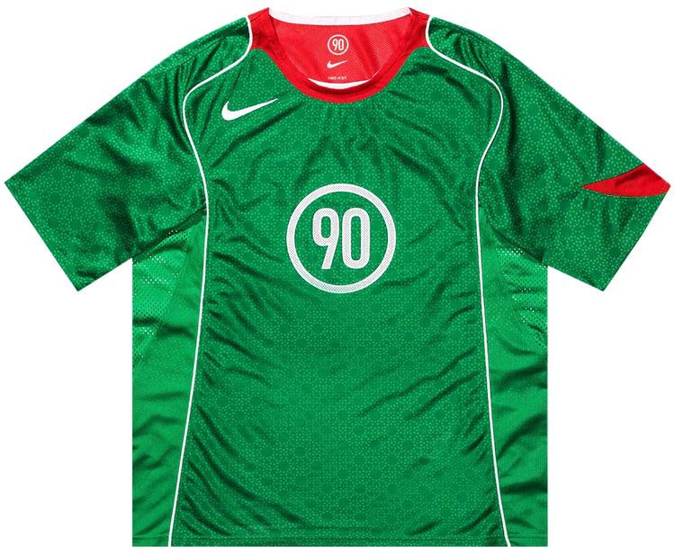 Nike T90 Dri Fit Soccer Jersey Classic GreenSport RedWhiteWhite
