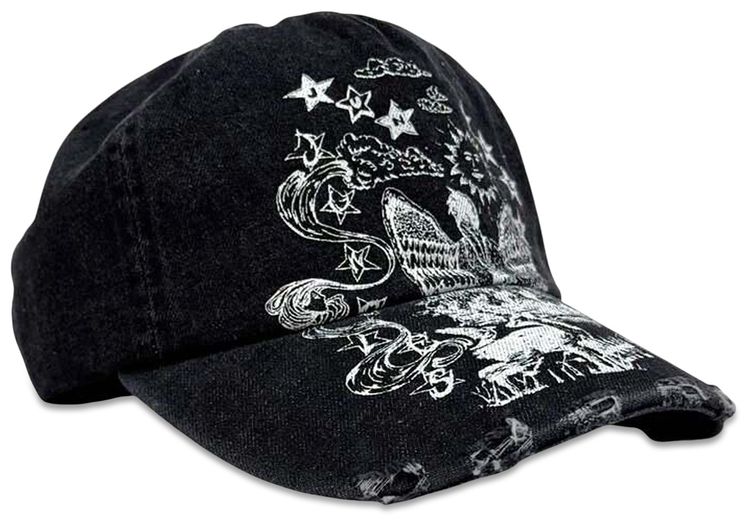 Jungles Life Is Magic Strap Cap Distressed Black