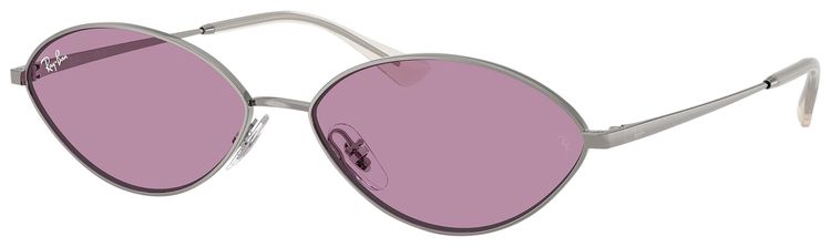 Ray Ban Kai Bio Based Sunglasses Polished Gun MetalDark Violet