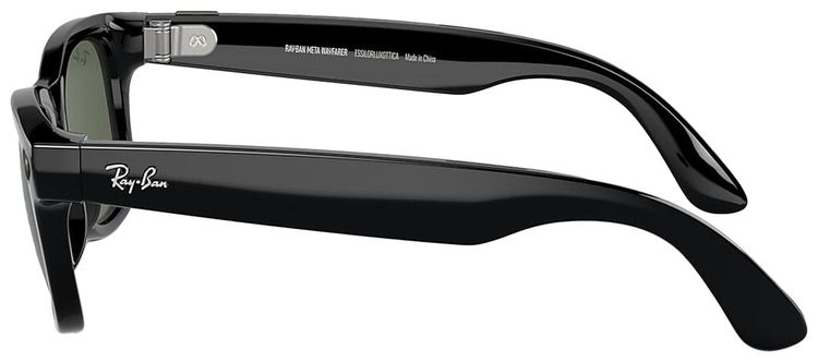 Ray Ban Meta Wayfarer Sunglasses Shiny BlackGreen