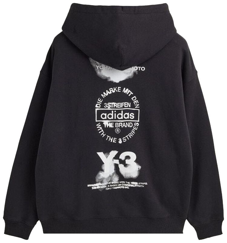 Y 3 Graphic Hoodie Black
