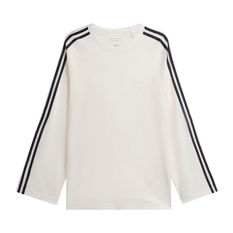Y 3 3 Stripes Long Sleeve Tee Core White