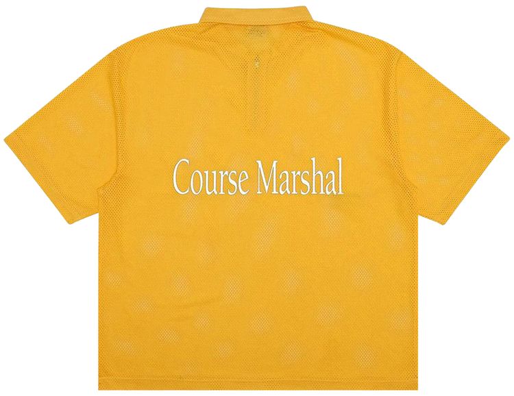 Students Course Marshal Short Sleeve Mesh Zip Polo Gold