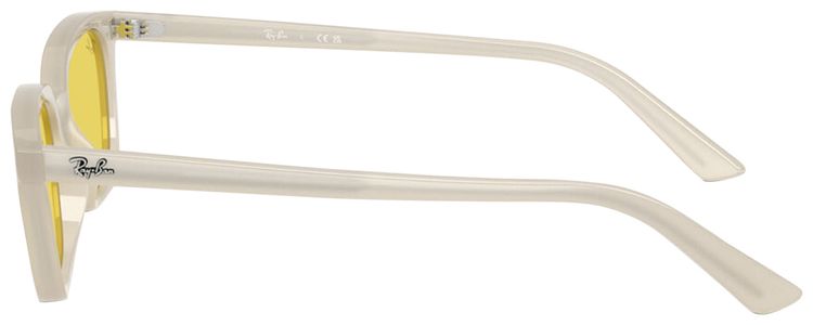 Ray Ban Zaya Bio Based Sunglasses Polished Cloudy Warm WhiteYellow Flash Gold